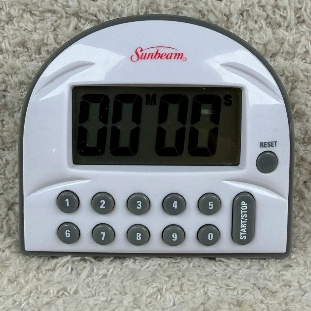 Vintage Sunbeam Timer 91640 Digital Count Up/Down White/Grey Numeric Keypad